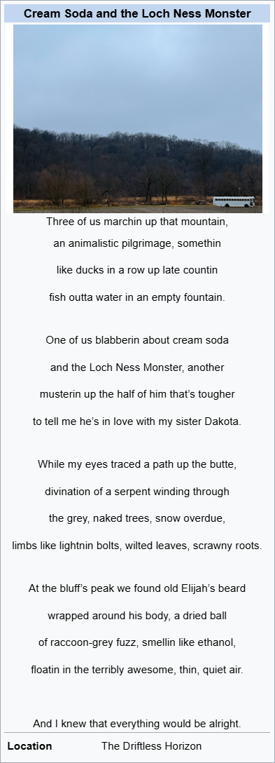 Cream Soda and the Loch Ness Monster